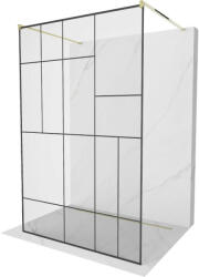 Mexen Kioto perete duş freestanding 120 x 200 cm, model negru 8 mm, auriu - 800-120-002-50-78 (800-120-002-50-78)