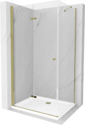 Mexen Lima cabină de duș pliabilă 100 x 70 cm, transparentă, aurie + cadă Flat - 856-100-070-50-00-4010 (856-100-070-50-00-4010)