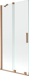 Mexen Velar paravan cadă 2-aripi culisant 90 x 150 cm, transparent, Cupru cu aspect periat - 896-090-000-01-65 (896-090-000-01-65)