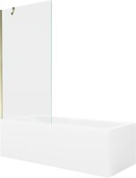 Mexen Cubik cadă dreptunghiulară 170 x 70 cm cu panou și paravan cu 1 canat 90 cm, transparent, auriu - 550317070X9509000050 (550317070X9509000050)