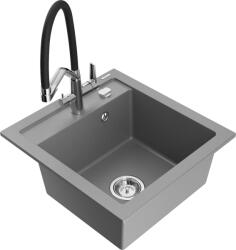 Mexen Vito chiuvetă din granit cu 1 compartiment cu baterie de bucătărie Duo, gri - 6503-71-671701-07 (6503-71-671701-07)