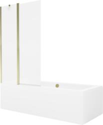 Mexen Cadă dreptunghiulară Mexen Cube 180 x 80 cm cu carcasă și paravan cu 1 aripă 100 cm, transparent, auriu - 550518080X9410115000 (550518080X9410115000)