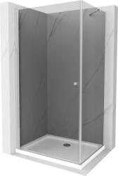 Mexen Pretoria cabina de duș cu uși batante 80 x 70 cm, grafit, crom + cadă Flat - 852-080-070-01-40-4010 (852-080-070-01-40-4010)