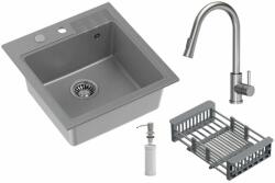 Quadron Comfort 110 mosogató csapteleppel és tartozékokkal szürke/acél HCQP5052SZK_3673500BS