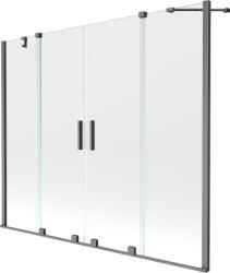 Mexen Velar Duo paravan cadă 2-aripi culisant 170 x 150 cm, transparent, gun gray cu aspect periat - 896-170-000-02-66 (896-170-000-02-66)