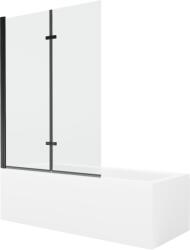 Mexen Cubik cadă dreptunghiulară 170 x 70 cm cu panou și paravan cu 2 aripi 120 cm, transparent, negru - 550317070X9212027000 (550317070X9212027000)