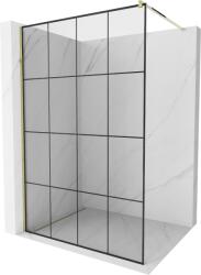 Mexen Kioto panou de duș Walk-in 140 x 200 cm, grilaj negru 8 mm, auriu - 800-140-101-50-77 (800-140-101-50-77)