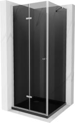 Mexen Lima cabina de duș pliabilă 80 x 80 cm, grafit, crom + cadă de duș Flat, negru - 856-080-080-01-40-4070 (856-080-080-01-40-4070)