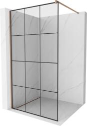 Mexen Kioto perete de duș Walk-in 110 x 200 cm, grilaj negru 8 mm, aur roz - 800-110-101-60-77 (800-110-101-60-77)