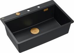 Quadron Marc graniteq mosogató 75x49 cm fekete HQM7650U7_FM_PVDC1 (HQM7650U7FMPVDC1)