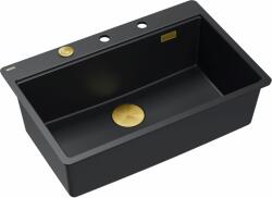 Quadron Marc graniteq mosogató 75x49 cm fekete HQM7650U7_FM_PVDG1 (HQM7650U7FMPVDG1)