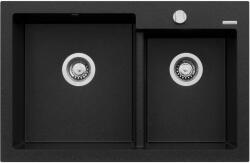 Pyramis Diplos gránit mosogató 79x51 cm fekete 070006601 (070006601)
