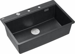 Quadron Marc graniteq mosogató 75x49 cm fekete HQM7650U8_FM_BS (HQM7650U8FMBS)
