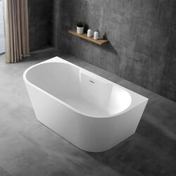 Hagser Greta fal mellé szerelhető fűrdőkád 150x80 cm ovális fehér HGR15000012 (HGR15000012)