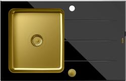 Quadron Ford üveg és acél mosogató 78x50 cm fekete HB3578SC3G1P2O (HB3578SC3G1P2O)