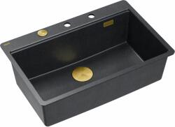 Quadron Marc graniteq mosogató 75x49 cm fekete HQM7650U8_FM_PVDG1 (HQM7650U8FMPVDG1)