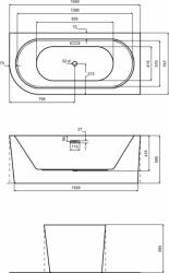 Besco Avita A-Line sarokkád 160x75 cm négyszögletes fehér #WAA-160APBS (#WAA160APBS)