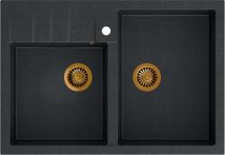 Quadron Bill graniteq mosogató 90x62 cm fekete HCQB9062U8_PVDC1 (HCQB9062U8PVDC1)