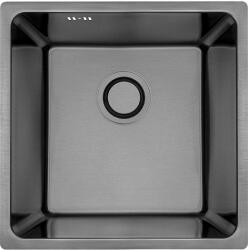 Laveo Aden acél mosogató szifonnal 44x44 cm grafit SLA510P (SLA510P)