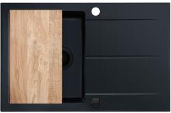 BERG Hobart gránit mosogató 78x50 cm fekete BRQ1911BK (BRQ1911BK)