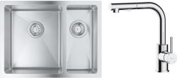 GROHE Készlet acél mosogató Grohe K700 31577SD1, konyhai csaptelep Oltens Myvat 35205100