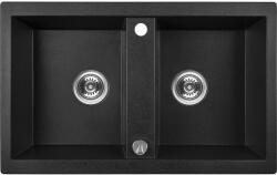 Laveo Barbados gránit mosogató 78x48 cm fekete SBB720T (SBB720T)