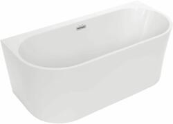 Polimat Sola fal mellé szerelhető fűrdőkád 160x75 cm ovális fehér 00330 (00330)