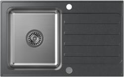Quadron Kenneth gránit és acél mosogató 78x48 cm fekete FUS_K7848CZ (FUSK7848CZ)