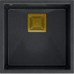 Quadron David graniteq mosogató 42x42 cm fekete HQD4242U8-G1 (HQD4242U8G1)