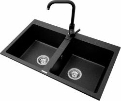 Pyramis Sparta gránit mosogató 78x50 cm fekete 070053201 (070053201)