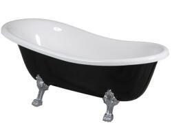 Omnires M+ térben álló kád 168x76 cm ovális fehér-fekete ATENA168BCP (ATENA168BCP)