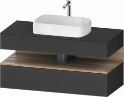 Duravit Qatego szekrény 120x55x60 cm mosdókagyló alá akasztható grafit-tölgy QA4732055490010