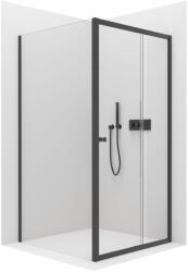 Cerano Varone, zuhanykabin tolóajtóval 140 (ajtó) x 80 (fal) x 195 cm, 6mm átlátszó üveg, fekete profil, CER-CER-DY505B-14080 (CER-CER-DY505B-14080)