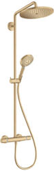 Hansgrohe Croma Select S, Showerpipe 280 1jet EcoSmart 9 l/perc termosztáttal és kézizuhannyal Raindance Select S 120 3jet, szálcsiszolt bronz, HAN-26891140 (HAN-26891140)