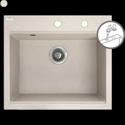 Laveo Tau, 1 kamrás gránit mosogató 570x500x215 mm, bézs, LAV-SBT_410Y (LAV-SBT_410Y)