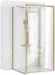 Rea Rapid Slide, 3 falú zuhanykabin tolóajtóval 100 (ajtó) x 80 (fal) x 195 cm, 6mm átlátszó üveg, arany matt profil, KPL-04707 (KPL-04707)