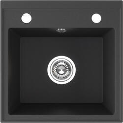 Laveo Trzynastka, 1 kamrás gránit mosogató 440x440x173 mm, fekete foltos, LAV-SBP_710T (LAV-SBP_710T)