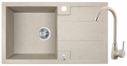 Laveo Barbados, 1 kamrás gránit mosogató 760x440x194 mm, bézs, LAV-SBBA411T (LAV-SBBA411T)