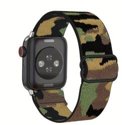 Curea textil compatibila Apple Watch Ultra Camuflaj Verde