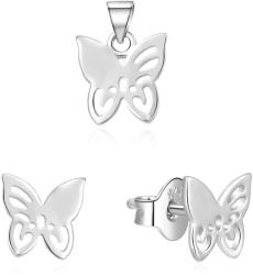 Beneto Set de bijuterii din argint fluturi AGSET224L (pandantiv, cercei)