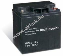 Multipower Ólom akku 12V 30Ah (Multipower) típus MP30-12C ciklusálló, ciklikus
