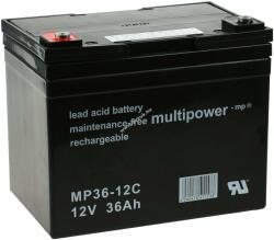 Multipower Ólom akku 12V 36Ah (Multipower) típus MP36-12C ciklusálló, ciklikus