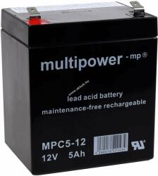 Multipower Ólom akku 12V 5Ah (Multipower) típus MP5-12C ciklusálló, ciklikus