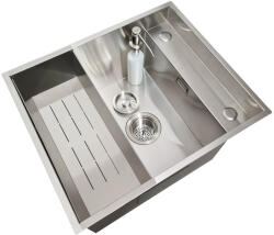 CookingAid Chiuveta bucatarie inox INVISIBLE DEEP cu tavita inox, dozator detergent + accesorii montaj (7448357132068) Chiuveta