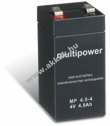 Multipower Ólom akku 4V 4, 5Ah (Multipower) típus MP4, 5-4 helyettesíti 4V 4Ah