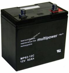 Multipower Ólom akku 12V 62Ah (Multipower) típus MP62-12C ciklusálló, ciklikus