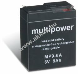 Multipower Ólom akku 6V 9Ah Multipower típus MP9-6A helyettesíti 6V 8Ah 9, 5Ah 10Ah 7, 2Ah 7Ah