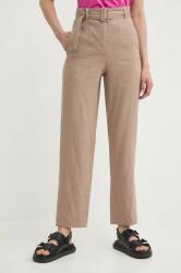 Marella pantaloni din in culoarea bej, drept, high waist, 2413131055200 2413130000000 PPYH-SPD0TR_80X (2413131055200)