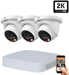 DAHUA 3 dome kültéri kamerás IP kamerarendszer 4MP színes éjjellátással