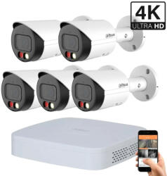 DAHUA 5 kültéri kamerás IP kamerarendszer 8MP színes éjjellátással